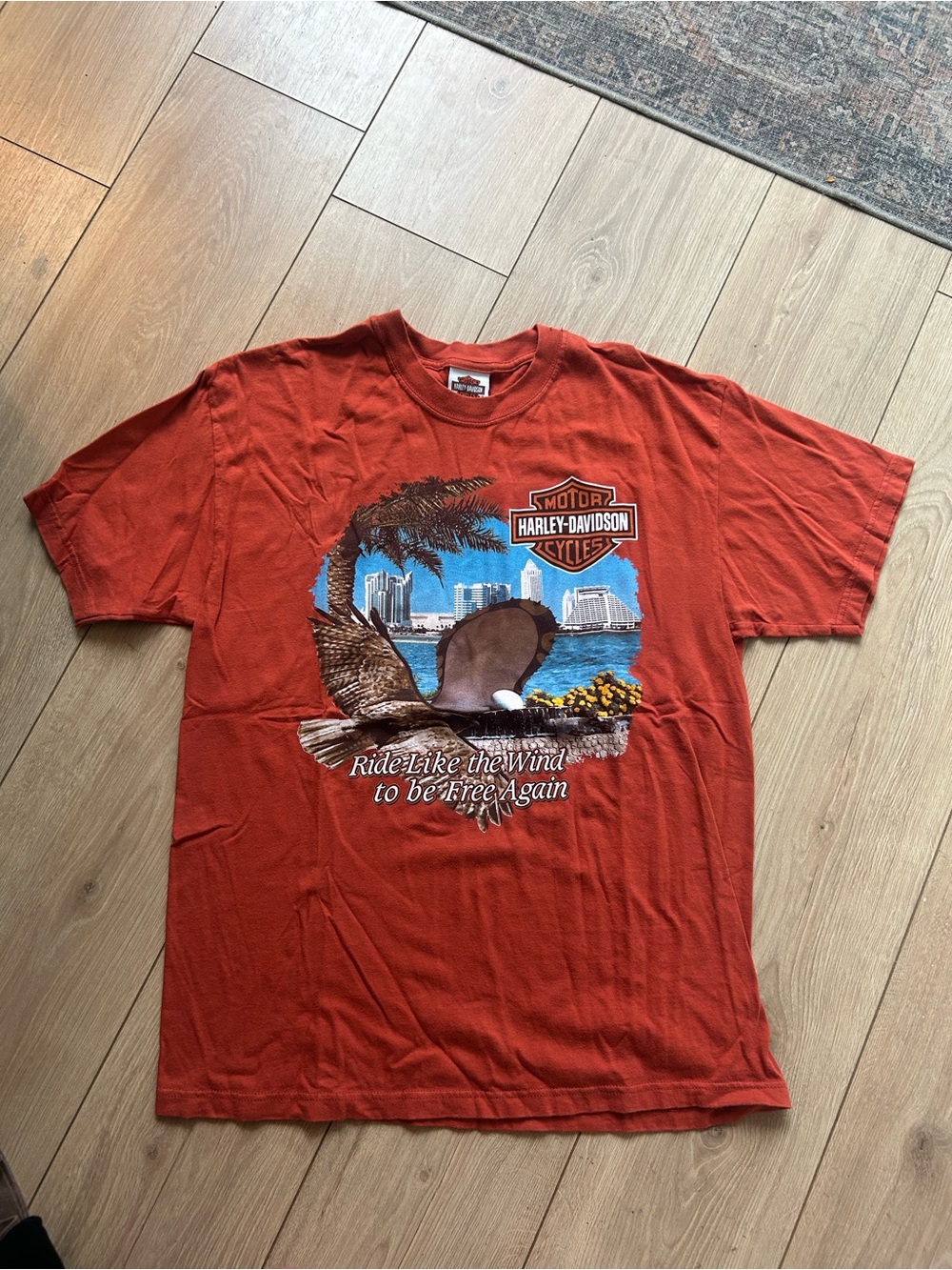 Harley-Davidson Orange Eagle Graphic Short Sleeve Tee